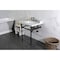 Kingston Brass 30 Carrara Marble Console Sink with Brass Legs, Marble WhiteOil Rubbed Bronze LMS3030MBSQ5 - alternate 5